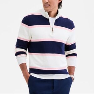 Club Room Cotton Striped Quarter-Zip Sweater